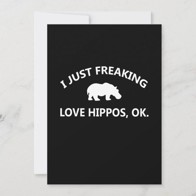 Carte De Remerciements Cadeau pour amateur d'hippopotames| J'adore juste  (Devant)