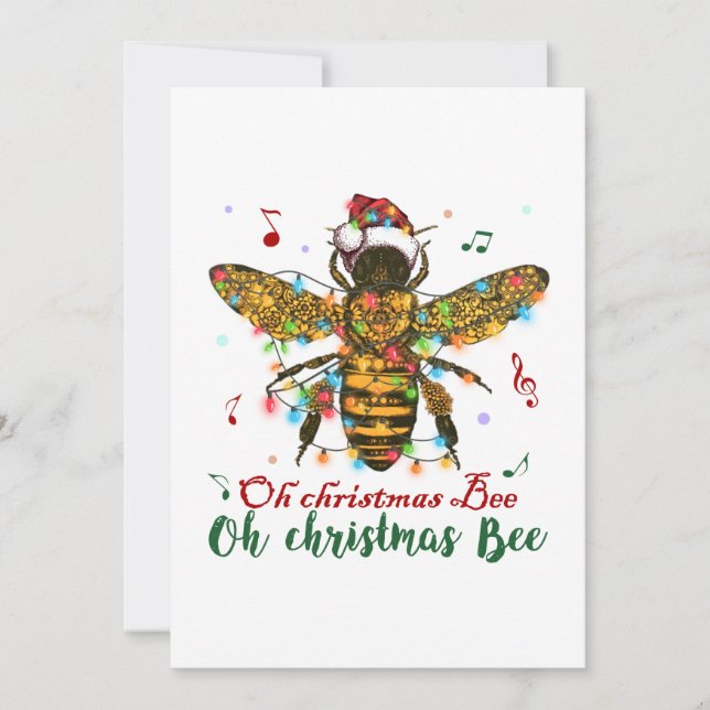 Carte De Remerciements Cadeaux d'abeille de Joyeux Noël (Devant)