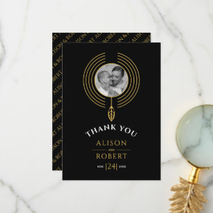 Carte De Remerciements Cadre d'inspiration bijouterie avec photo