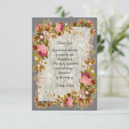Carte De Remerciements Cadre en bois de fleurs