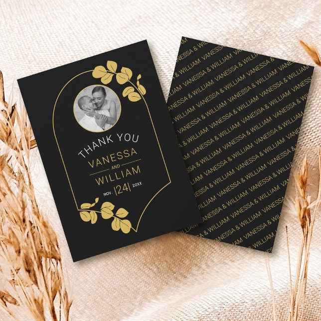 Carte De Remerciements Cadre et feuille d'inspiration bijouterie (Créateur téléchargé)