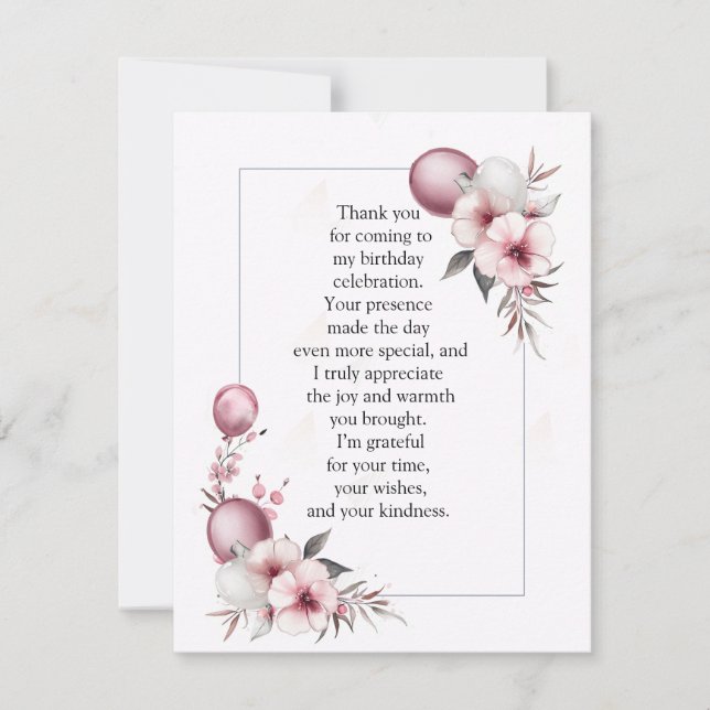 Carte De Remerciements Cadre floral élégant (Devant)