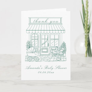 Carte De Remerciements Cafe Bebe Bonjour Baby Shower