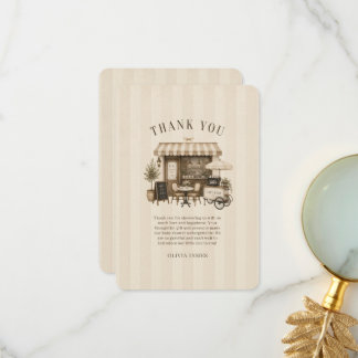 Carte De Remerciements Cafe bebe fête de bébé mixte marron