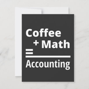 Carte De Remerciements Café + Math = Comptabilité