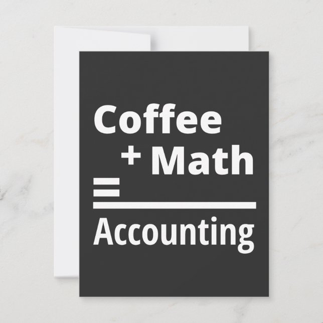 Carte De Remerciements Café + Math = Comptabilité (Devant)