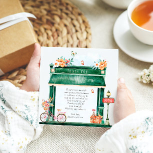 Carte De Remerciements Café Paris Boulangerie Aquarelle Baby Shower Tha