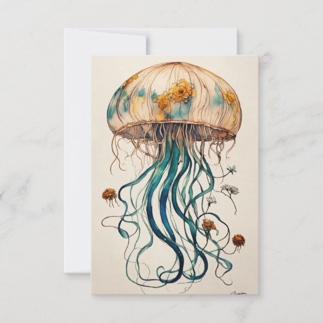 Carte De Remerciements "Cahier Jellyfish Cove : Événement de vente" (Devant)