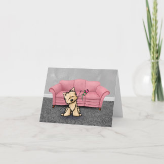 Carte De Remerciements Cairn Terrier with Pink Sofa Blank Card