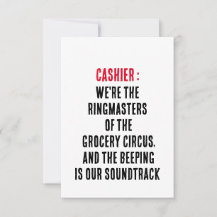 Carte De Remerciements Caissier Nous sommes les maîtres d'épicerie du cir