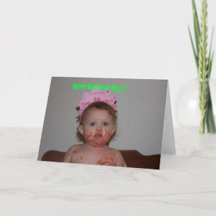 CARTE DE REMERCIEMENTS CAKE FACE BIRTHDAY