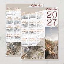 Calendrier mural personnalisé 2027 avec photo