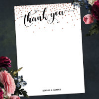 Calligraphie avec Coeurs et Confetti en cuivre