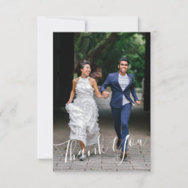 Carte De Remerciements Calligraphie Chic Minimaliste Mariage Personnalisé