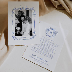 Carte De Remerciements Calligraphie de mariage vintage chinoiserie