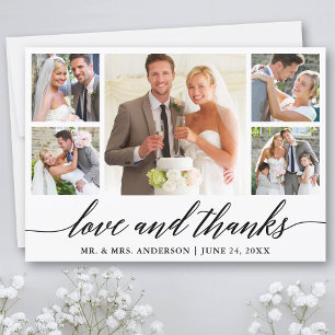 Carte De Remerciements Calligraphie Mariage 5 Photo Love and Thanks