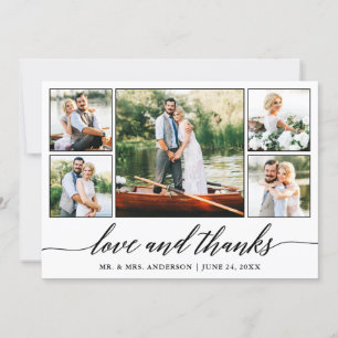 Carte De Remerciements Calligraphie Mariage Love and Thanks 5 Photo