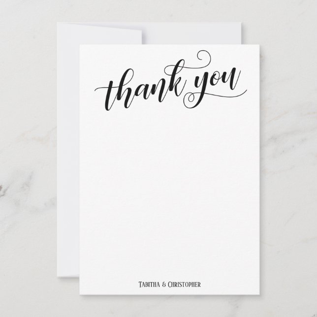 Carte De Remerciements Calligraphie Merci, Bourgogne, Rose Blush (Devant)