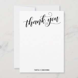 Carte De Remerciements Calligraphie Merci, Bourgogne, Rose Blush