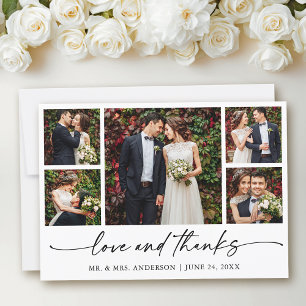 Carte De Remerciements Calligraphie moderne encre stylo amour Mariage 5 P
