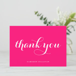 Carte De Remerciements Calligraphie moderne gras rose chaud