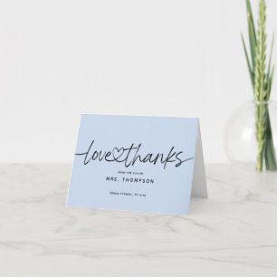 Carte De Remerciements Calligraphie moderne pour la douche de la mariée p