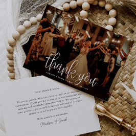 Carte De Remerciements Calligraphie moderne Script Mariage photo