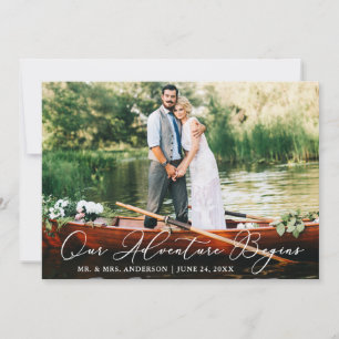 Carte De Remerciements Calligraphie Notre aventure commence Photo Mariage