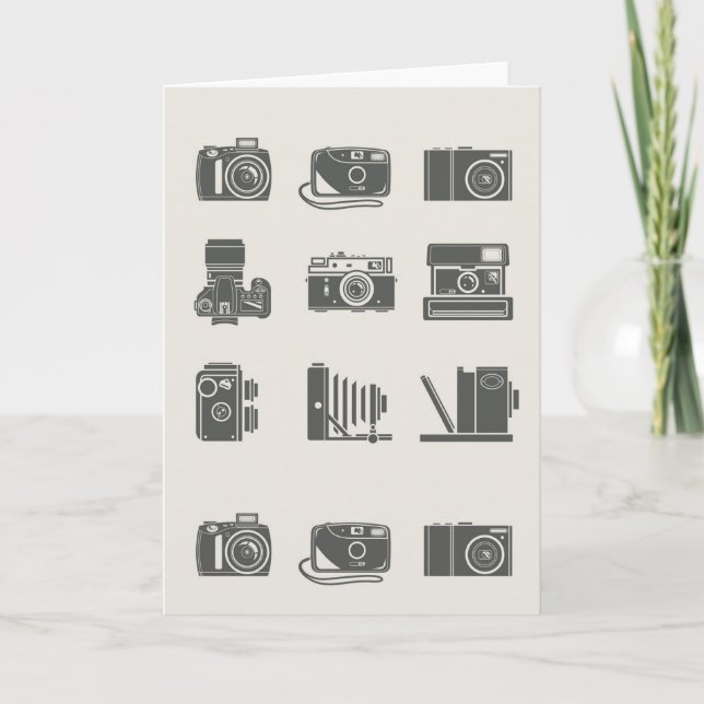 Carte De Remerciements Cameras Photographie Vintage (Devant)