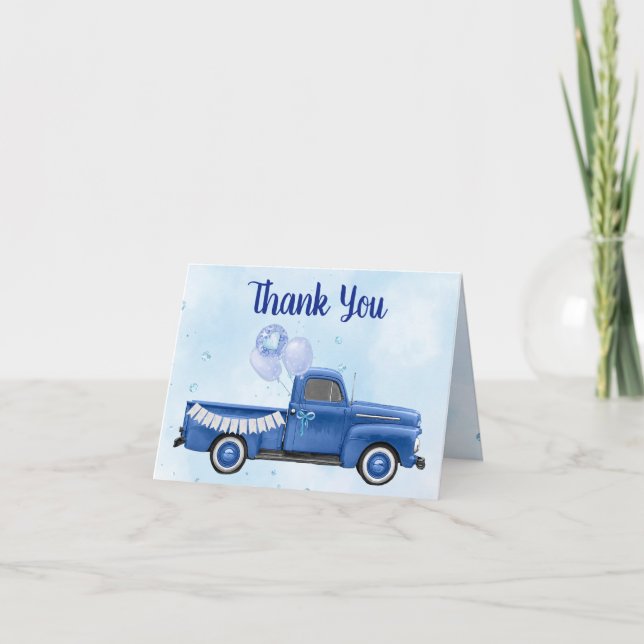Carte De Remerciements Camion Baby shower Thank You Cards (Devant)