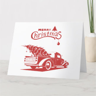 Carte De Remerciements Camion de Noël et de bonne année