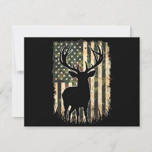 Carte De Remerciements Camo US Drapeau Chasse aux Cerfs Chasse au Camofla