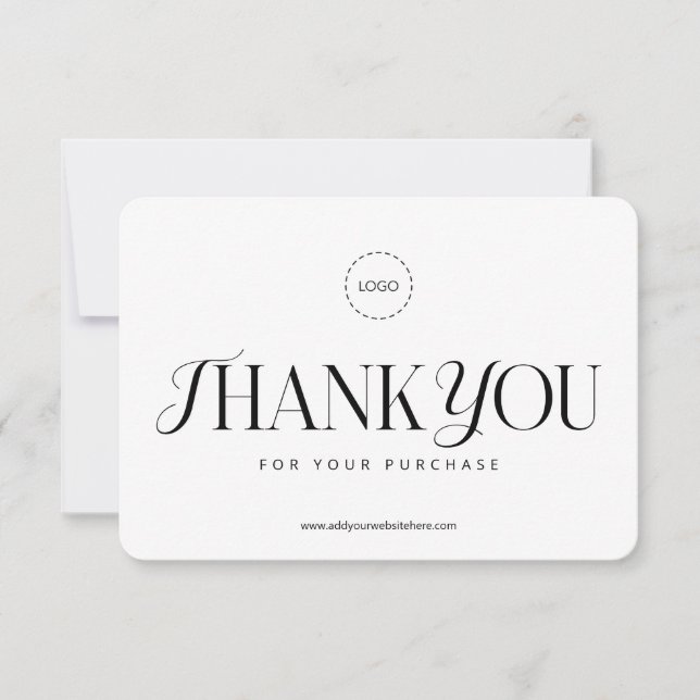 Carte De Remerciements Campagne publicitaire simple et classique de promo (Devant)