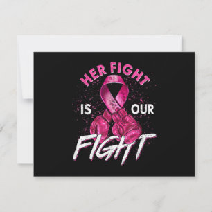 Carte De Remerciements Cancer du sein Son combat est notre combat Cancer