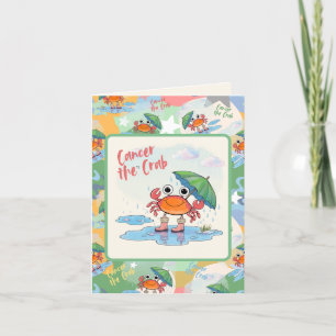 Carte De Remerciements Cancer le crabe signe Zodiac