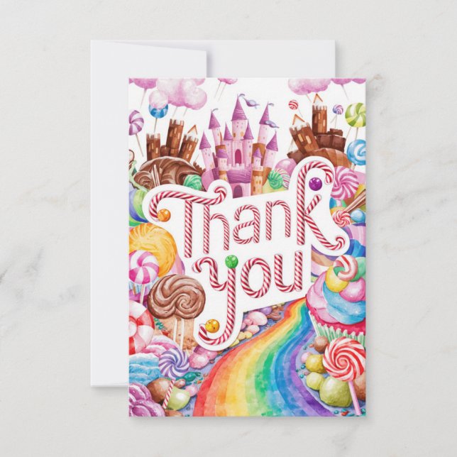 Carte De Remerciements Candies Scoops Candyland (Devant)