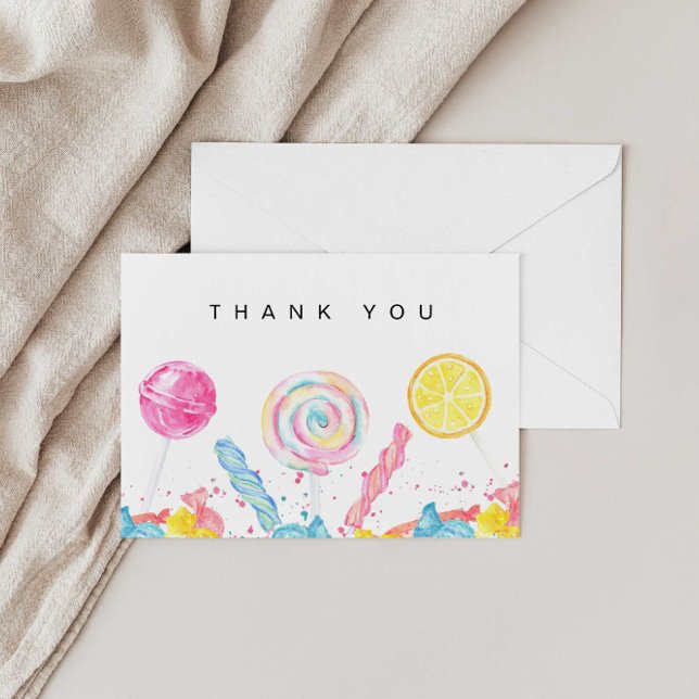 Carte De Remerciements Candy Sweet Shop Anniversaire ou Baby shower (Créateur téléchargé)