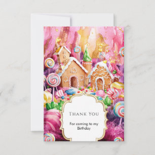 Carte De Remerciements Candyland Anniversaire Enfant Personnalisé
