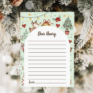 Carte De Remerciements Capsule de rennes de Noël Note Message Card