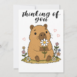 Carte De Remerciements Capybara Mignon