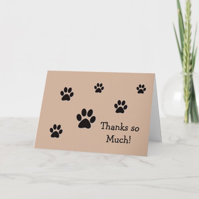 Carte De Remerciements Card-ThankYou -PetPaws (Devant)