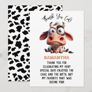 Carte De Remerciements Caricatures de la vache sainte Je suis une vilaine