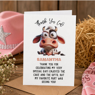 Carte De Remerciements Caricatures de la vache sainte Je suis une vilaine