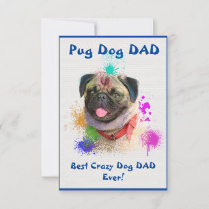 Carte De Remerciements Carlin personnalisé papa chien meilleur fou chien