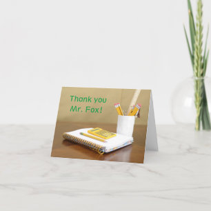 Carte De Remerciements Carnet et calculatrice Journée d'appréciation de l