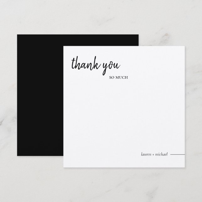 Carte de remerciements carré (Devant / Derrière)