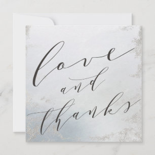 Carte De Remerciements Carré Ombre Dusty Blue Frosted Love and Thanks