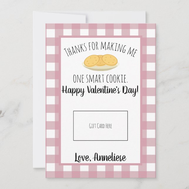 Carte De Remerciements Carte-cadeau de l'enseignant Valentine Smart Cooki (Devant)