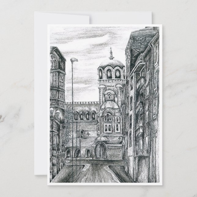 Carte De Remerciements Carte, capitale de Sofia en Bulgarie (Devant)