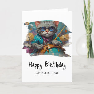 Carte De Remerciements *~*Carte Cool de la chèvre DRUMMER AP91 Hip Birthd